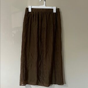 Zara Chocolate Brown Midi Skirt